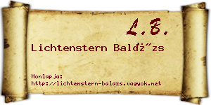 Lichtenstern Balázs névjegykártya